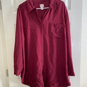 Chico’s solid button down shirt